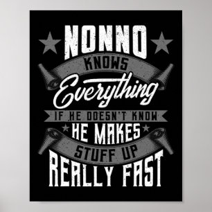 Nonno Knows Everything Funny Nonno Fathers Day Gif Poster