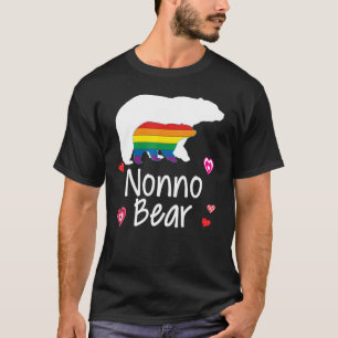 Nonno Lgbt Bear Gay Lesbian Pride Rainbow Floral T T-Shirt