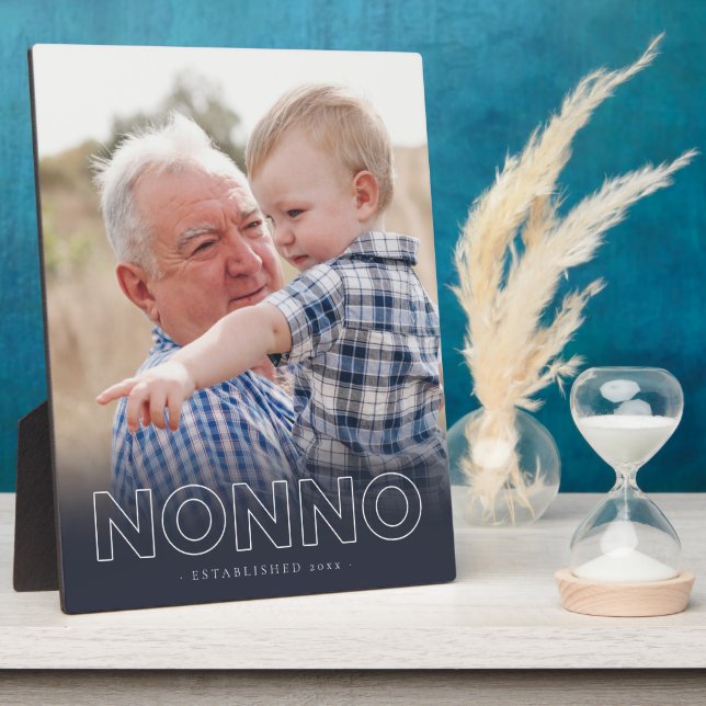 "Nonno" Year Established | Father's Day Photo Plaque (Side)