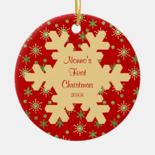 Nonno's First Christmas Red Snowflake Ornament