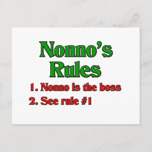 Nonno's (Italian Grandfather) Rules Postcard