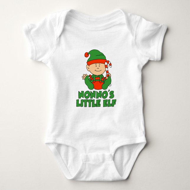 Nonno's Little Elf Baby Bodysuit (Front)