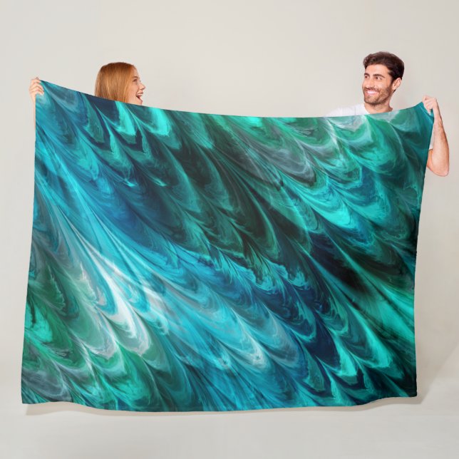 nonpareil kelpie - marbled greens : fleece blanket (In Situ)