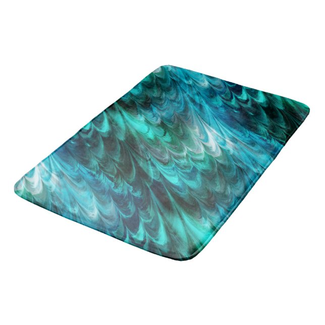nonpareil kelpie teal : bath mat (Angled)