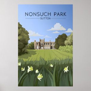 Nonsuch Park Sutton Travel Poster