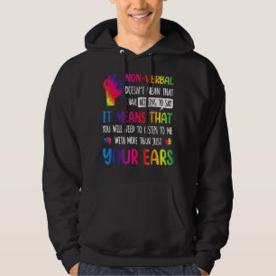 Nonverbal Autism Awareness Neurodiversity Kids Acc Hoodie