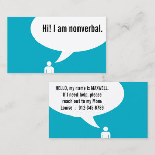 NONVERBAL speech bubble Business Card