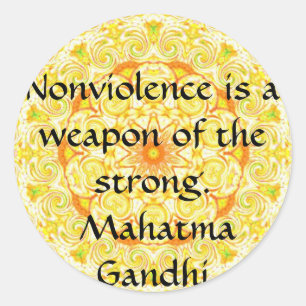 Nonviolence is a weapon of the strong. - Gandhi Classic Round Sticker