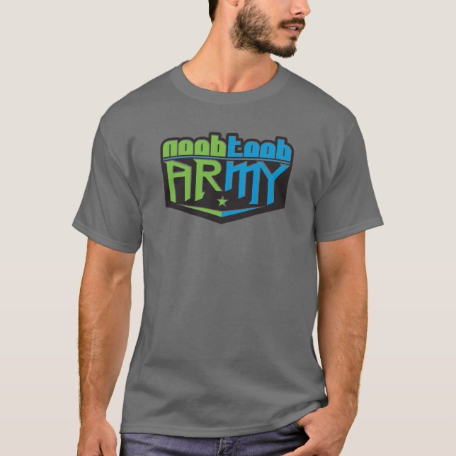 Noobtoob Army Grey T-Shirt (Front)