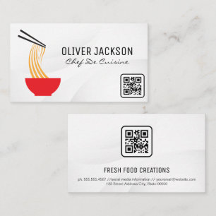 Noodle Bowl and Chopsticks   QR Code Business Card