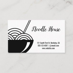 Noodle Bowl with Chopsticks Business Card