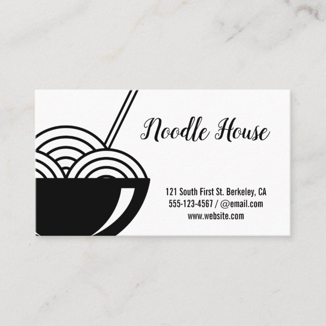 Noodle Bowl with Chopsticks Business Card (Front)