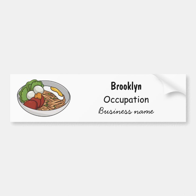 Noodle cartoon illustration bumper sticker (Front)