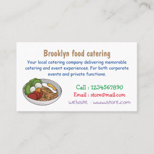 Noodle cartoon illustration business card