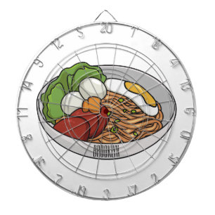 Noodle cartoon illustration dartboard