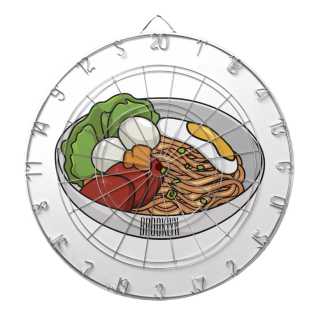 Noodle cartoon illustration dartboard (Front)