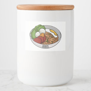 Noodle cartoon illustration food label