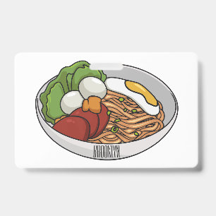 Noodle cartoon illustration ID badge