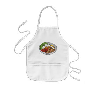 Noodle cartoon illustration kids apron