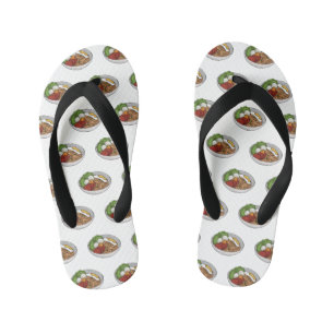 Noodle cartoon illustration kid's flip flops