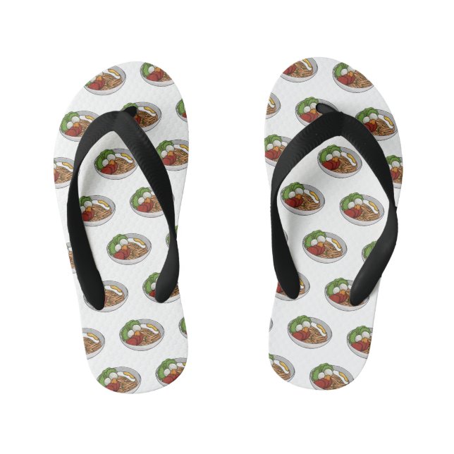 Noodle cartoon illustration  kid's flip flops (Footbed)