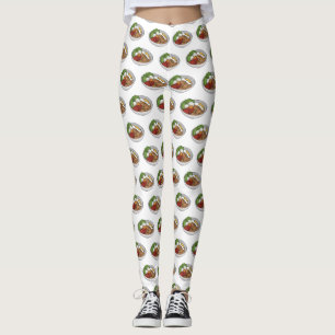 Noodle cartoon illustration  leggings
