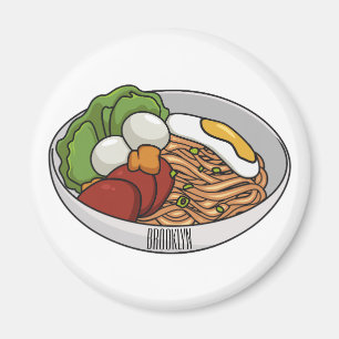 Noodle cartoon illustration magnet