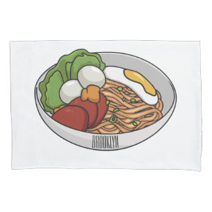 Noodle cartoon illustration pillowcase