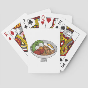 Noodle cartoon illustration playing cards