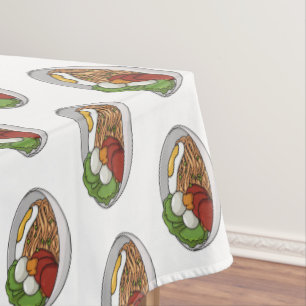 Noodle cartoon illustration  tablecloth