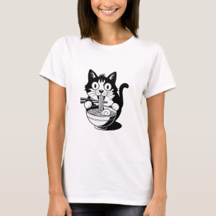 Noodle Cat Shirt, Ramen Cat T-Shirt, Foodie Lover  T-Shirt