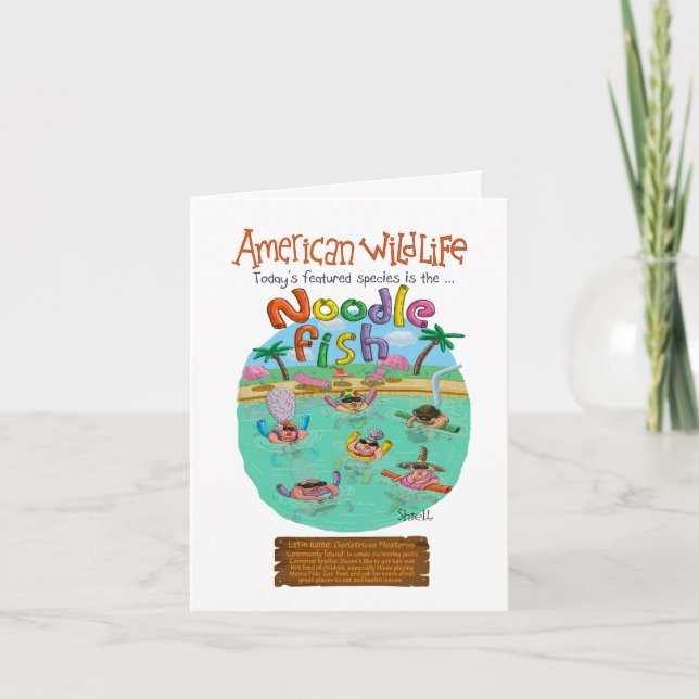 Noodle Fish Happy Birthday! Card (Front)