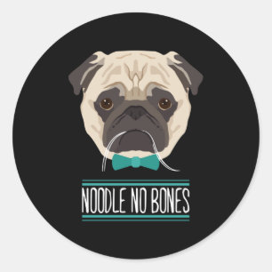 Noodle No Bones Day Sad Pug Gift For Pug Lovers Classic Round Sticker