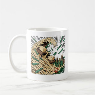 Noodle Tsunami Over Tokyo Pop Art Coffee Mug