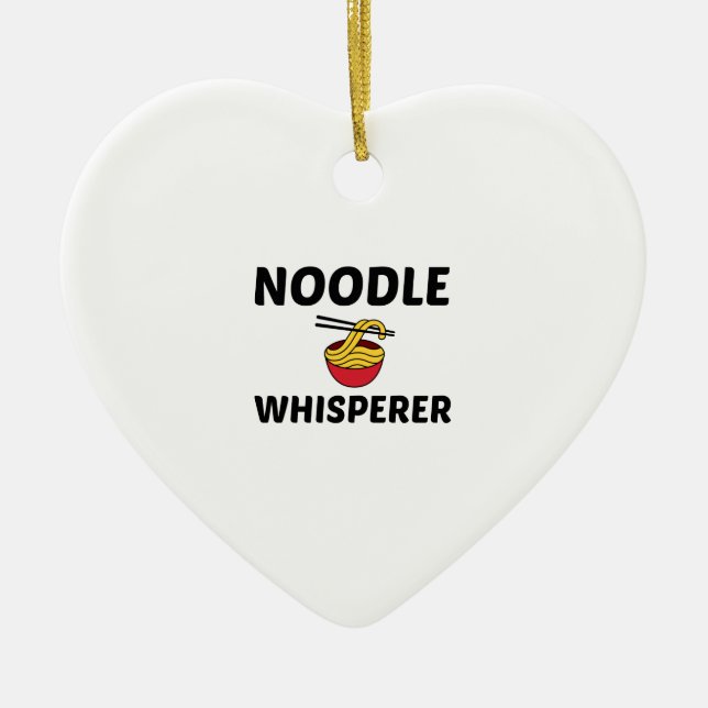 NOODLE WHISPERER CERAMIC TREE DECORATION (Front)