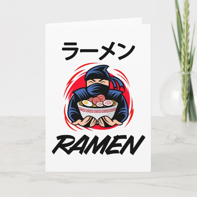 Noodles Anime Manga Funny Cute Japan Otaku Ninja Card (Front)