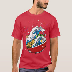 Noodles Bowl Japanese Great Wave Anime Retro Noodl T-Shirt