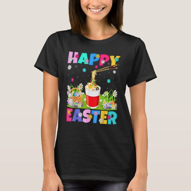 Noodles  Happy Easter Bunny Cup Noodles Easter Sun T-Shirt (Front)