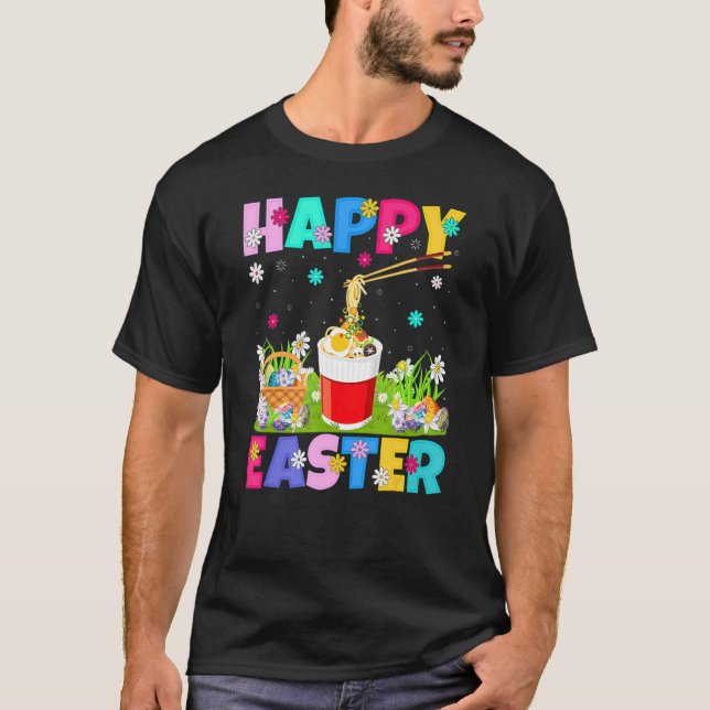 Noodles  Happy Easter Bunny Cup Noodles Easter Sun T-Shirt (Front)