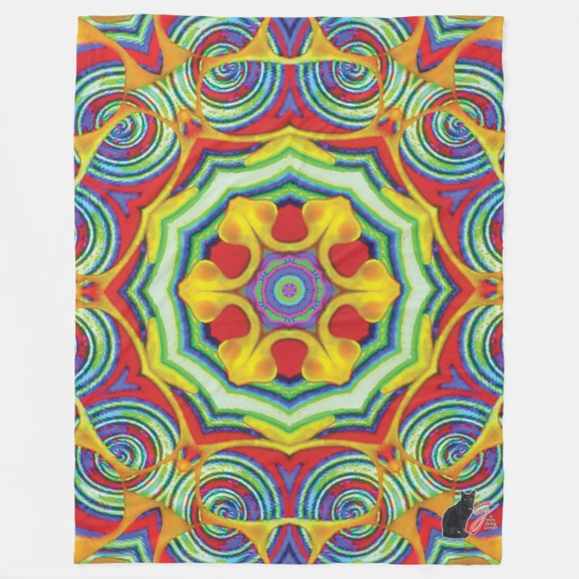 Noodles Kaleidoscope Fleece Blanket (Front)