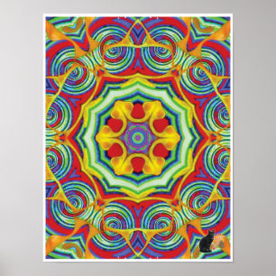 Noodles Kinetic Collage Kaleidoscope Poster