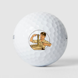 Noodles on Fork: Italian Pasta Golf Balls