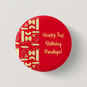 Noodles Pasta Kid 1st Birthday Party Italian 3 Cm Round Badge