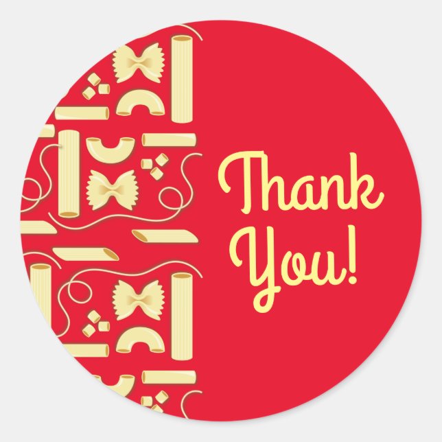 Noodles Pasta Kid 1st Birthday Party Italian Classic Round Sticker (Front)