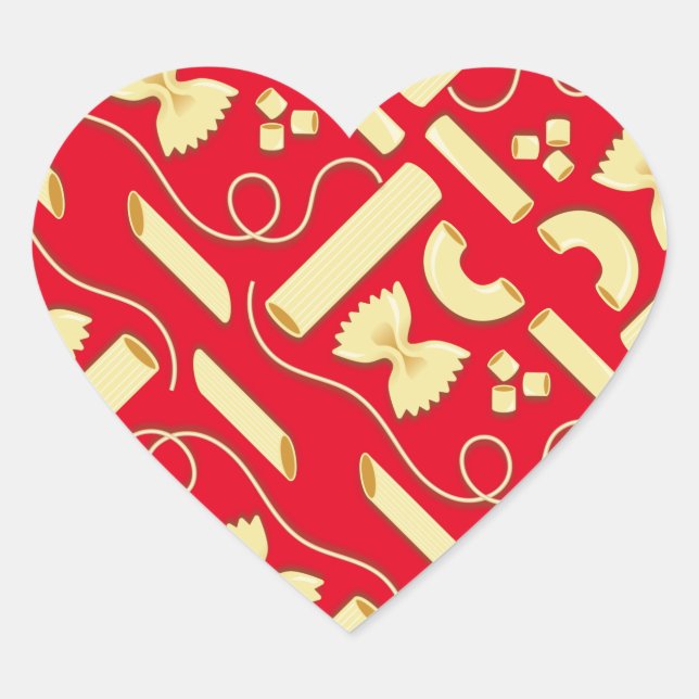 Noodles Pasta Kid 1st Birthday Party Italian Heart Sticker (Front)