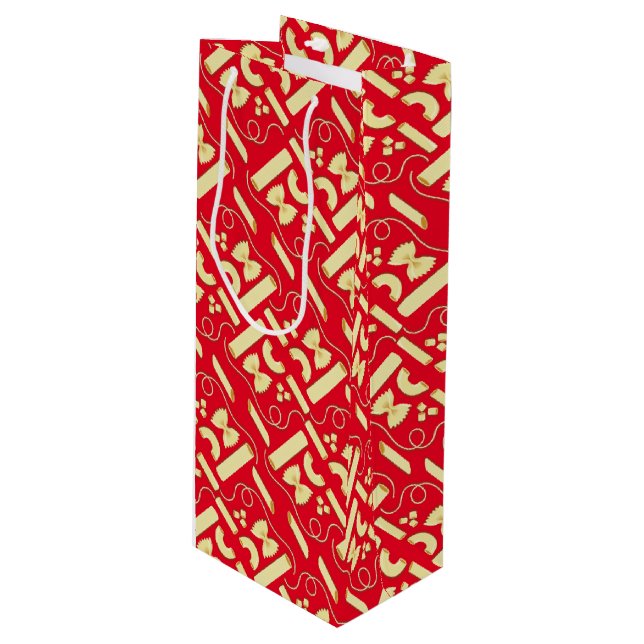 Noodles Pasta Kid 1st Birthday Party Italian Wine Gift Bag (Front Angled)