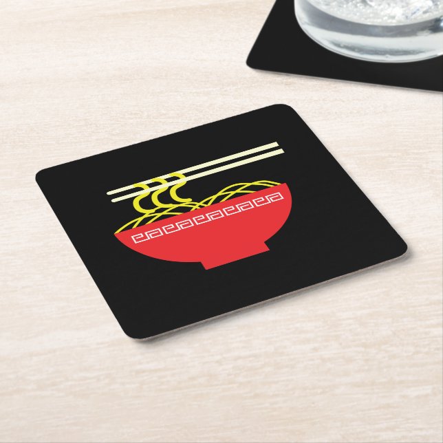 Noodles Square Paper Coaster (Angled)