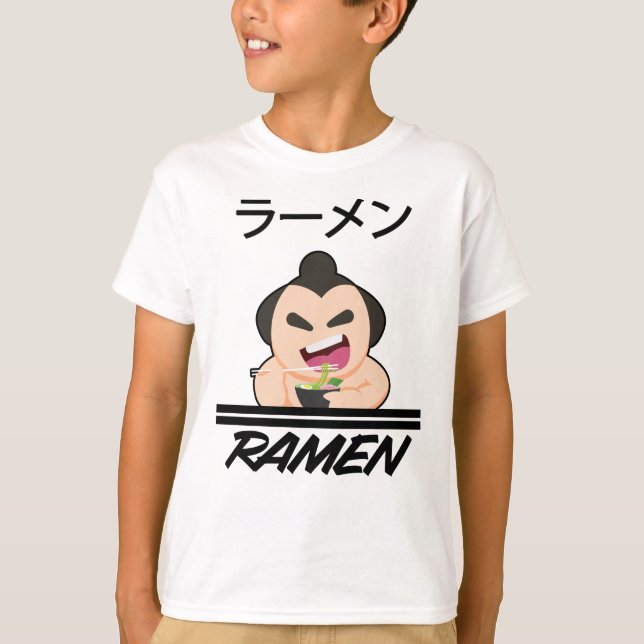 Noodles Sumo Wrestler Anime Manga Fun Japan Otaku T-Shirt (Front)