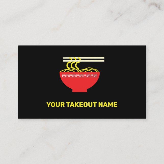 Noodles Takeout Foodie Minimalistic Business Card (Front)