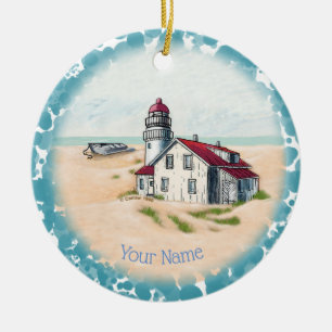 Noon Lighthouse Ceramic Tree Decoration